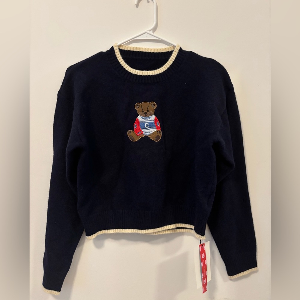 Cider Sweater with Embroidered Bear